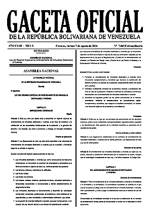 Gaceta Ley de Arrendamiento de Vivienda 2026 GO Extraordinaria #7065 07/08/2026 1 Gaceta Oficial Extraordinaria