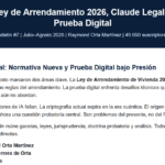 Boletín #7 - Ley de Arrendamiento 2026, Claude Legal y Prueba Digital