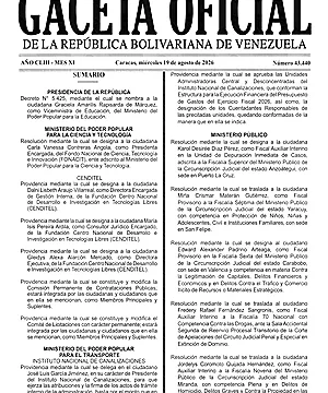 Gaceta Oficial #43440 19/08/2026 3 Gaceta Oficial