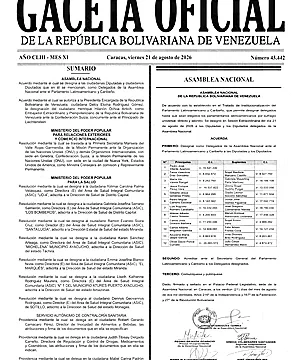 Gaceta Oficial #43442 21/08/2026 2 Gaceta Oficial