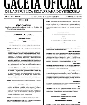 Gaceta Oficial Extraordinaria #7074 15/09/2026 2 Gaceta Oficial Extraordinaria