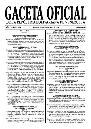 Gaceta Oficial #43472 02/10/2026 1 Gaceta Oficial