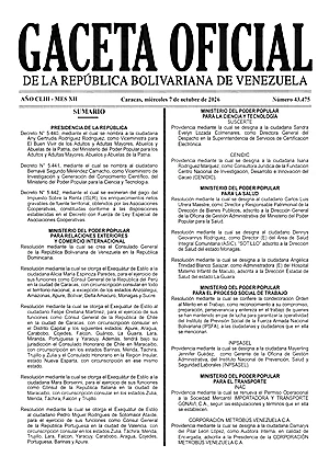 Gaceta Oficial #43475 07/10/2026 1 Gaceta Oficial